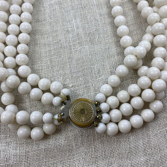 Vintage Necklace Lot Womens Chunky Beaded Animal Print Bold Glass Gold Black 3Pc - Picture 4 of 15